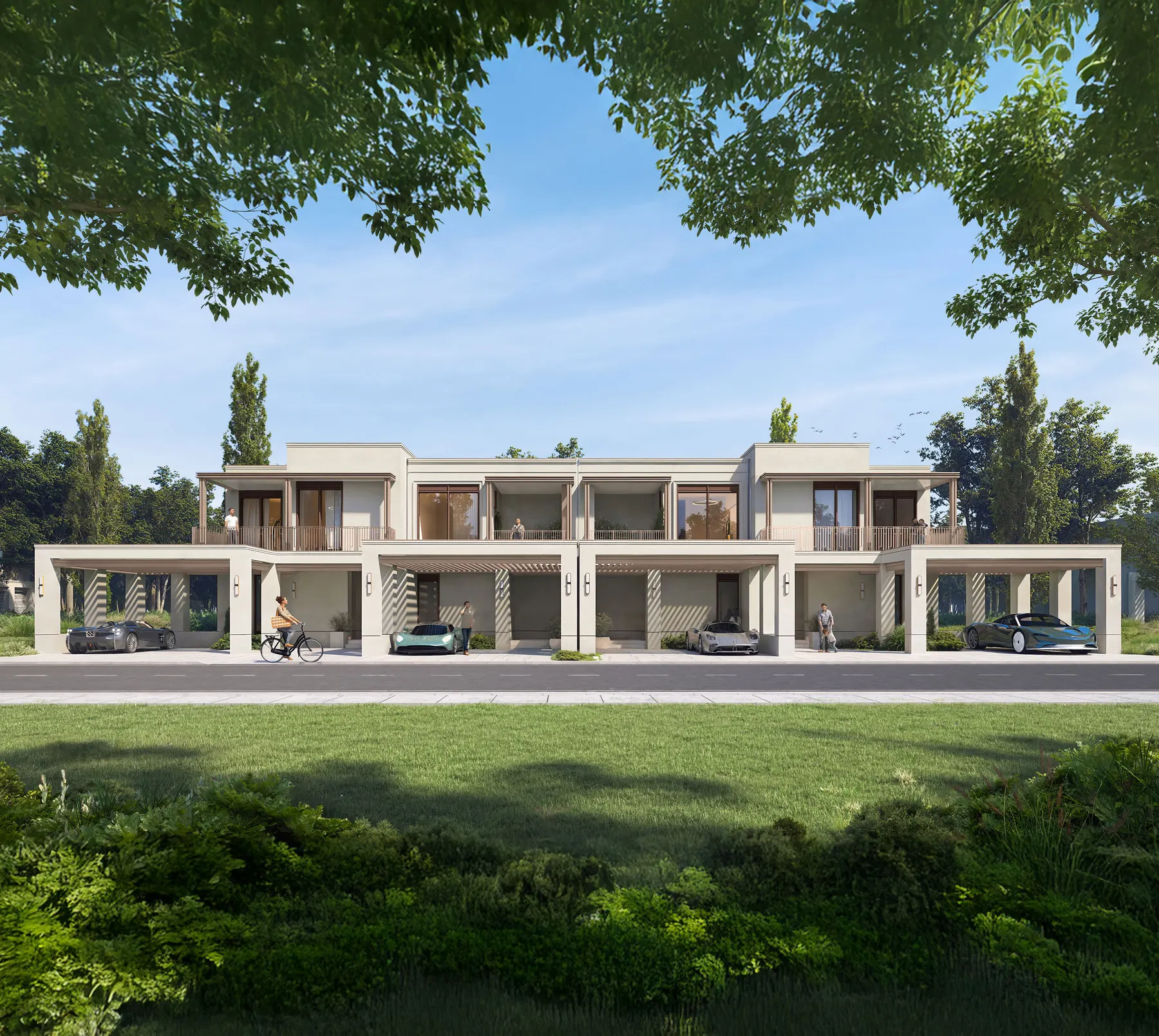 Eden townhouses at Eagle Hills Tbilisi with landscaped green surroundings